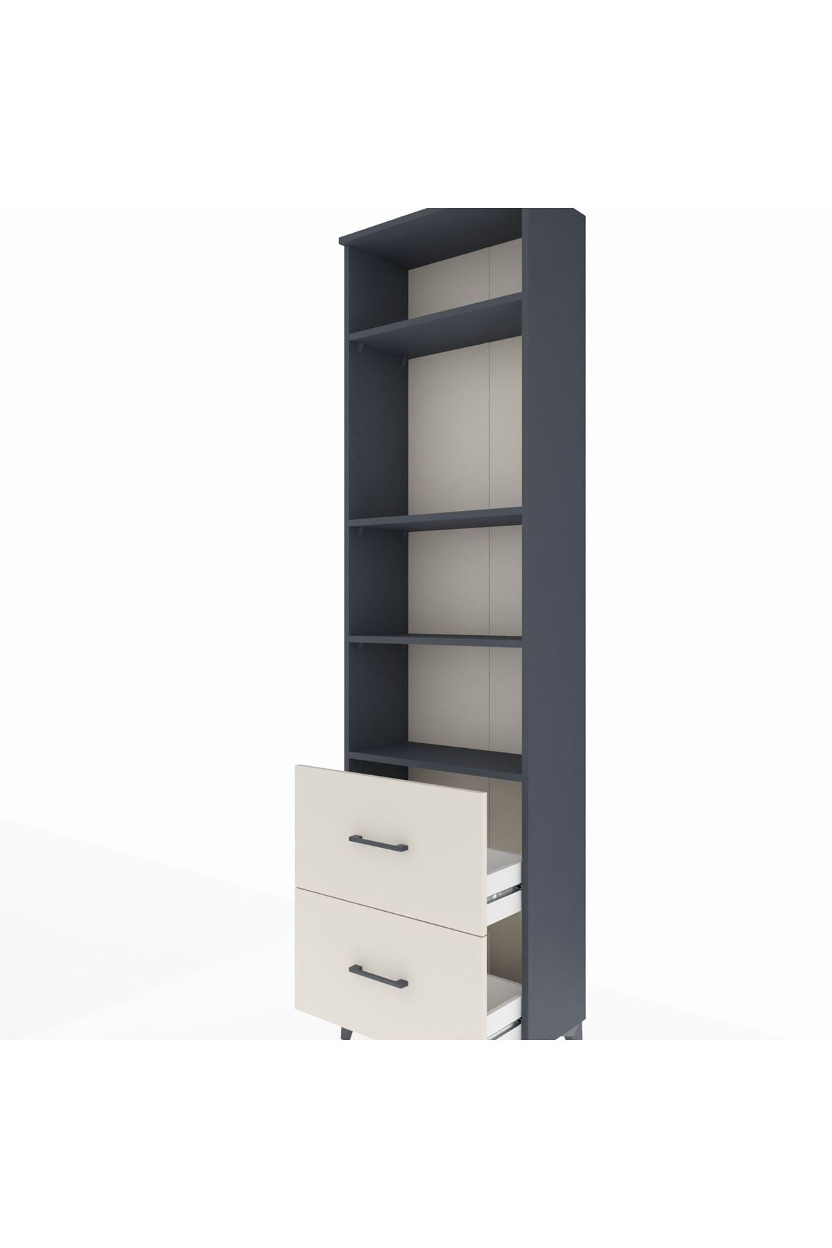 Arges Dolap 4 Raflı 2 Çekmeceli 60x30x221 Antrasit-Aytaşı