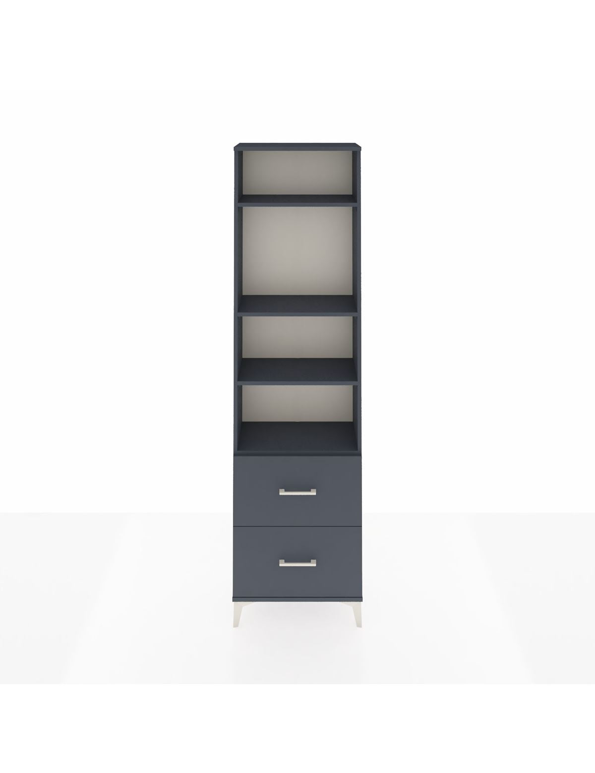 Arges Dolap 4 Raflı 2 Çekmeceli 60x30x221 Antrasit-Antrasit