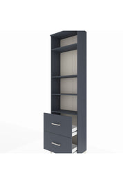 Arges Dolap 4 Raflı 2 Çekmeceli 60x30x221 Antrasit-Antrasit