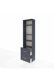 Arges Dolap 4 Raflı 2 Çekmeceli 60x30x221 Antrasit-Antrasit