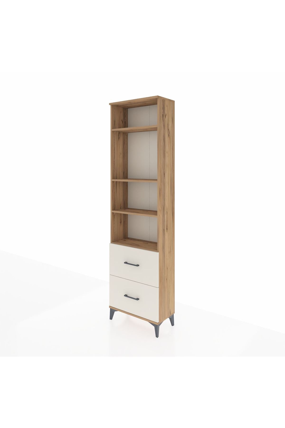 Arges Dolap 4 Raflı 2 Çekmeceli 60x30x221 Çam-Aytaşı