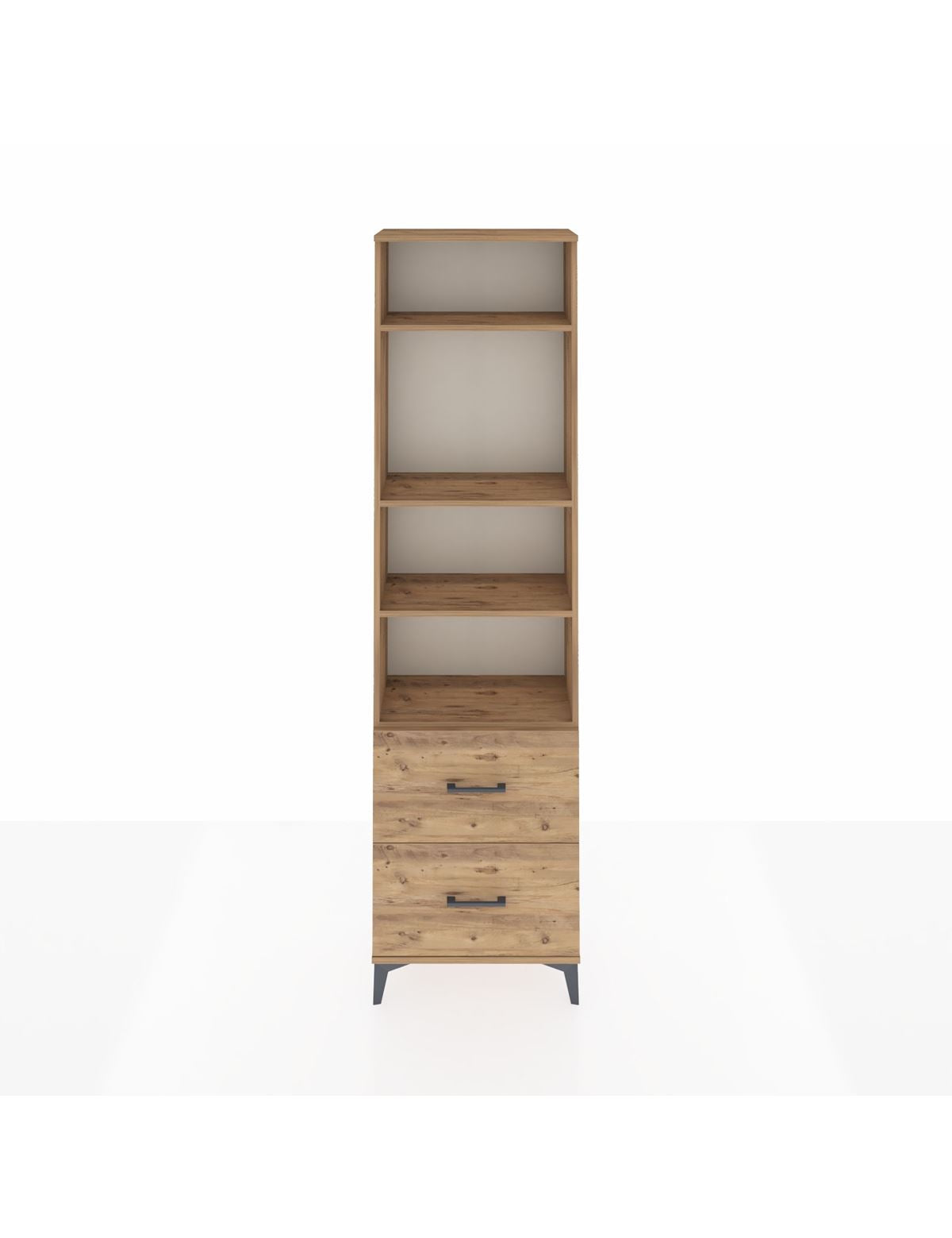 Arges Dolap 4 Raflı 2 Çekmeceli 60x30x221 Çam-Çam