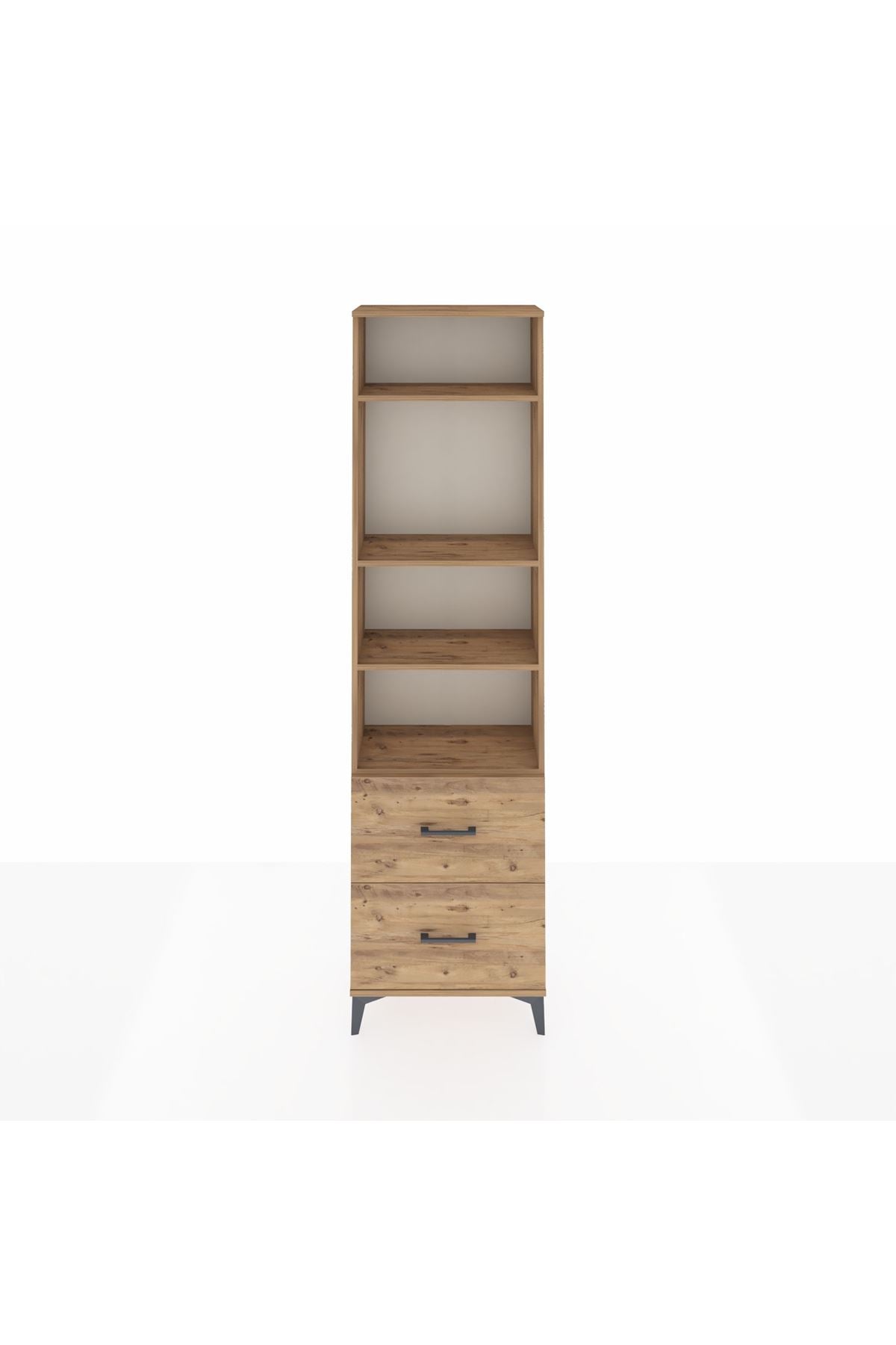 Arges Dolap 4 Raflı 2 Çekmeceli 60x30x221 Çam-Çam