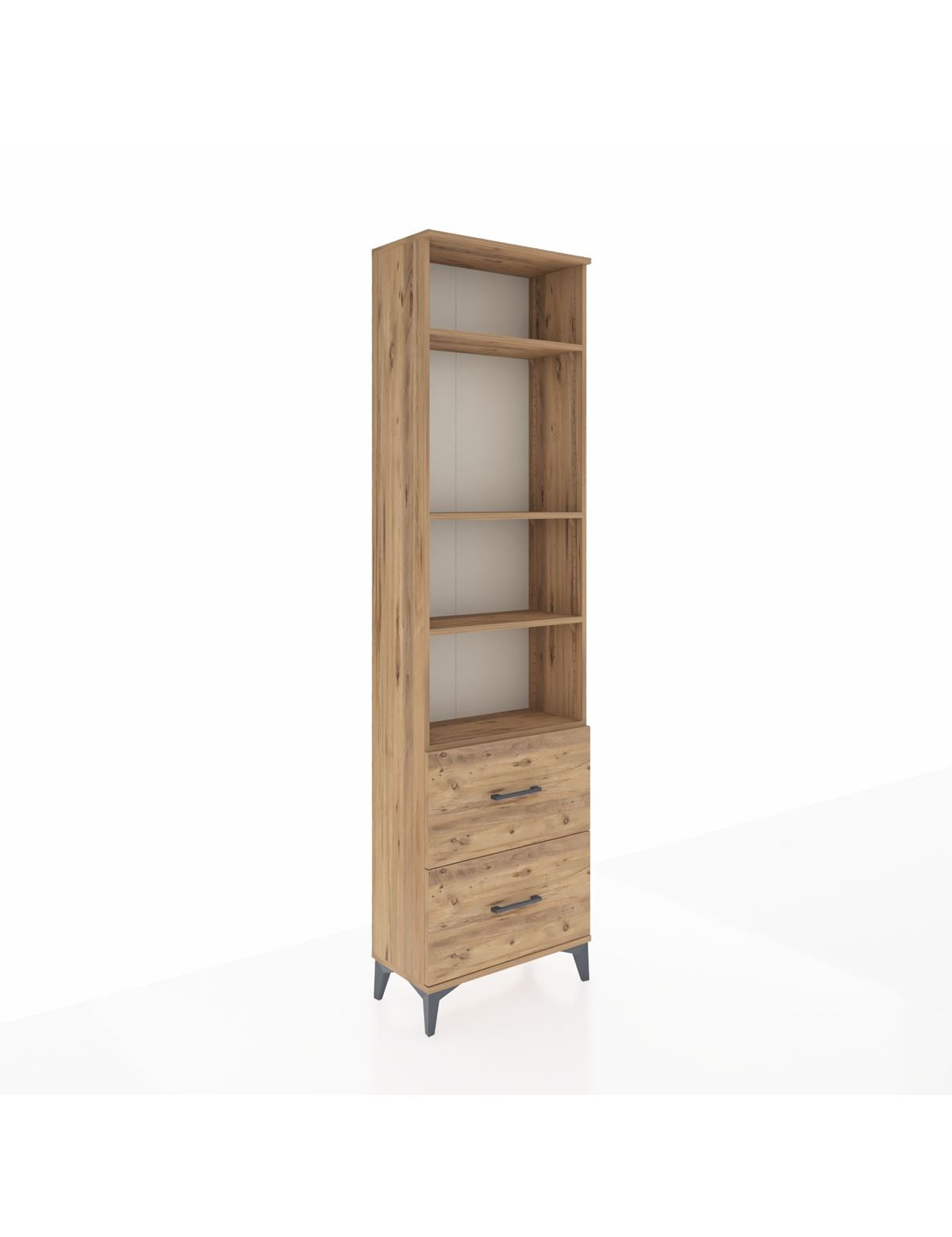 Arges Dolap 4 Raflı 2 Çekmeceli 60x30x221 Çam-Çam