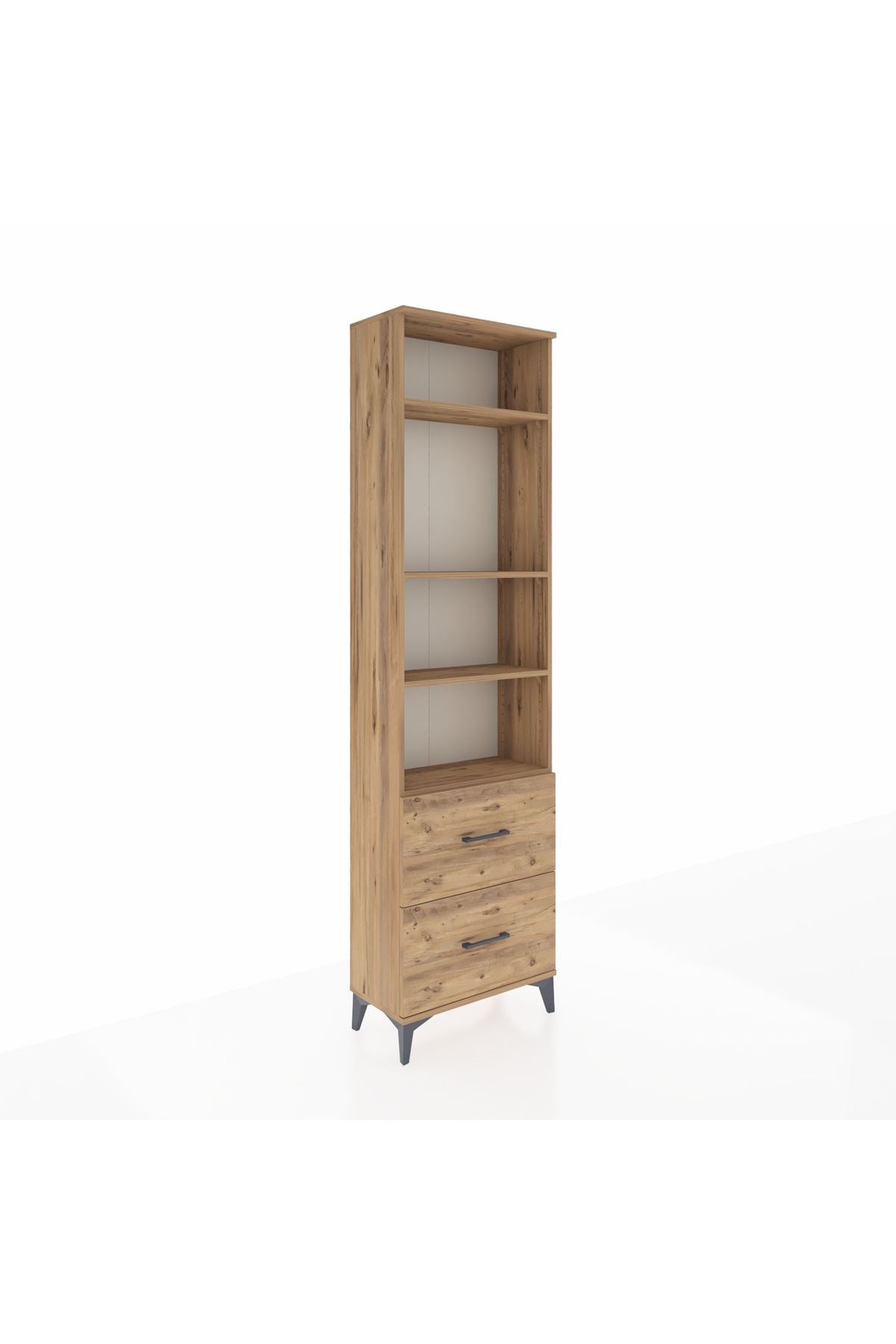 Arges Dolap 4 Raflı 2 Çekmeceli 60x30x221 Çam-Çam