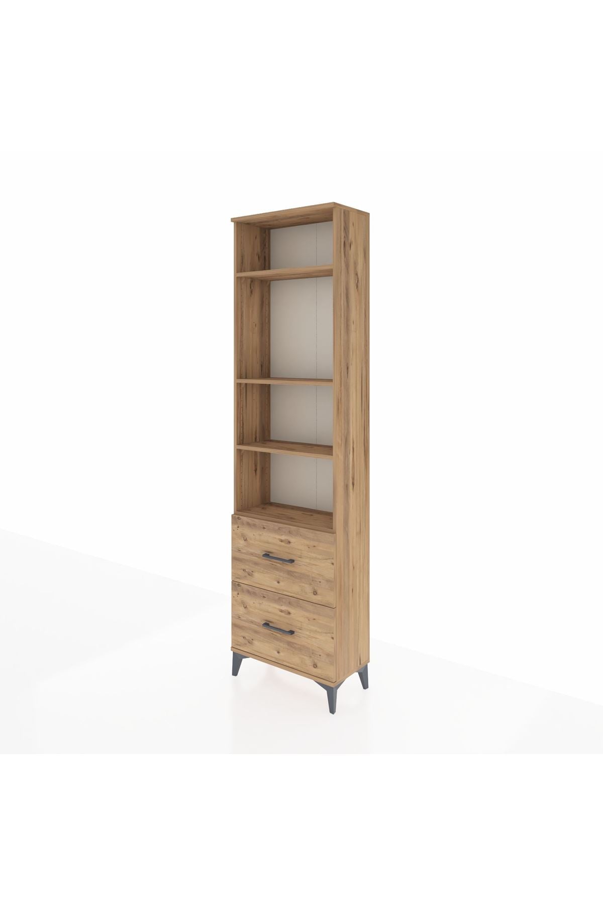 Arges Dolap 4 Raflı 2 Çekmeceli 60x30x221 Çam-Çam