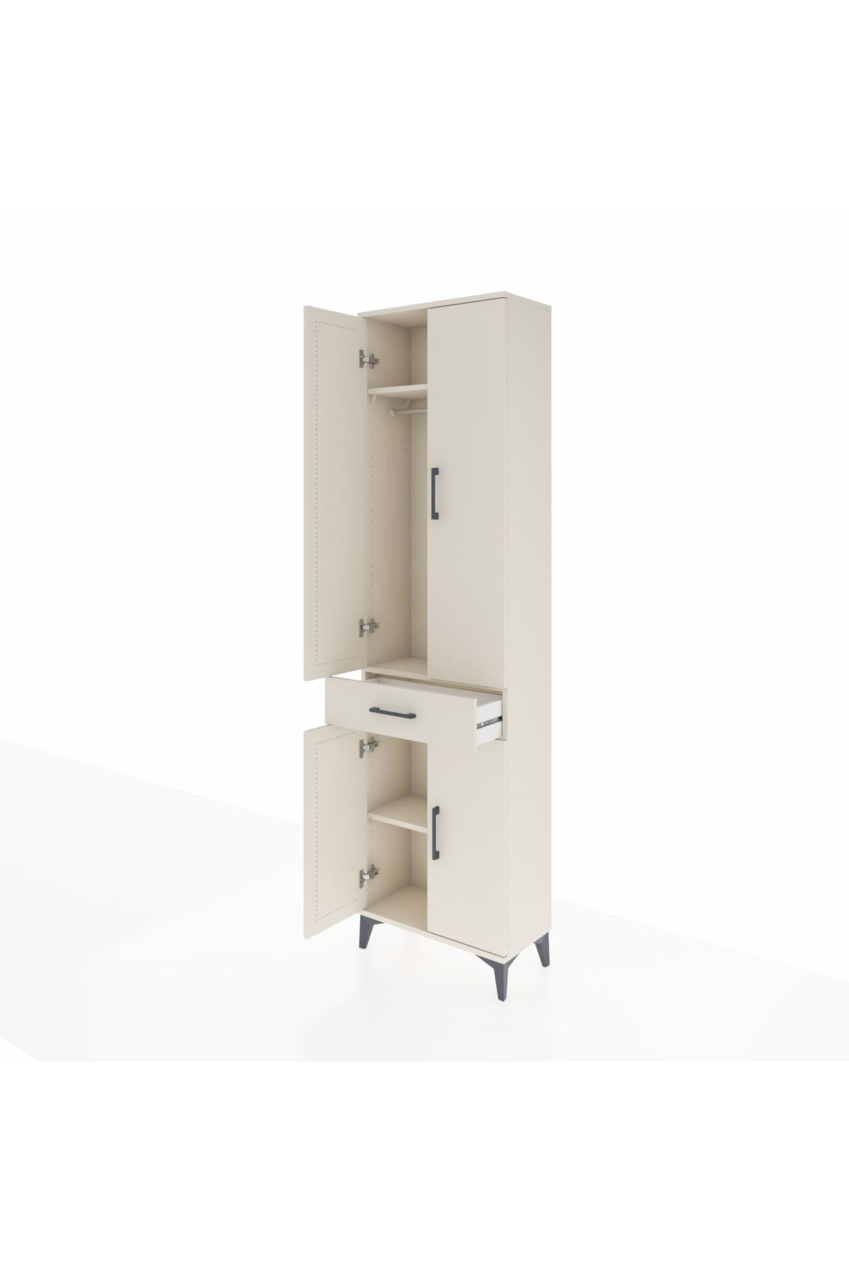 Arges Dolap 3 Raflı Tek Çekmeceli Tek Askılı 60x30x221 Aytaşı-Aytaşı