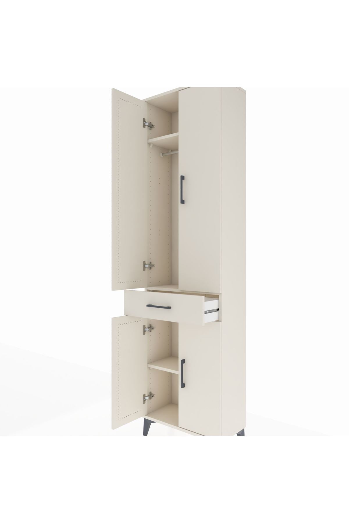 Arges Dolap 3 Raflı Tek Çekmeceli Tek Askılı 60x30x221 Aytaşı-Aytaşı