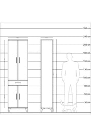 Arges Dolap 3 Raflı Tek Çekmeceli Tek Askılı 60x30x221 Aytaşı-Aytaşı