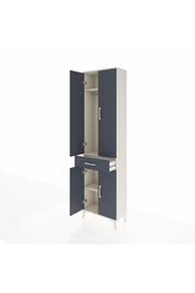 Arges Dolap 3 Raflı Tek Çekmeceli Tek Askılı 60x30x221 Aytaşı-Antrasit