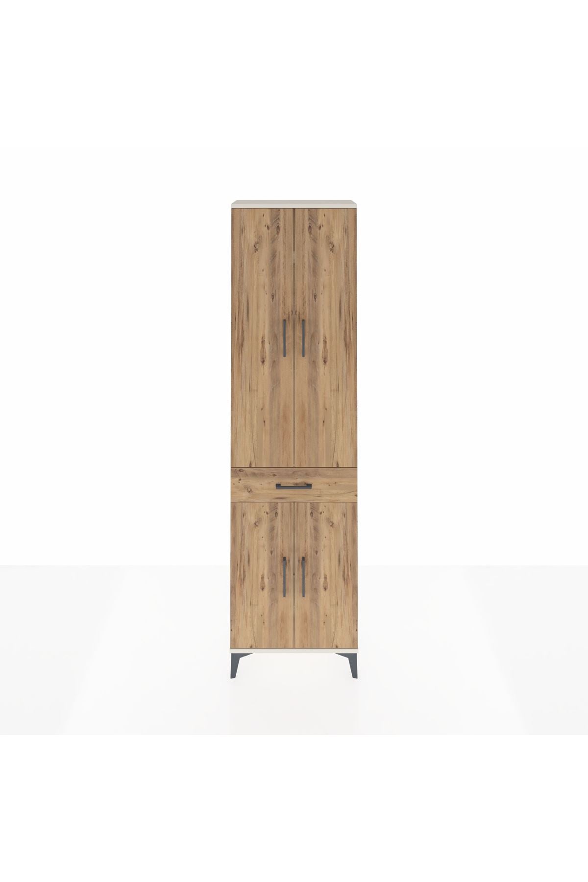 Arges Dolap 3 Raflı Tek Çekmeceli Tek Askılı 60x30x221 Aytaşı-Çam