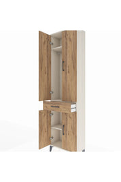 Arges Dolap 3 Raflı Tek Çekmeceli Tek Askılı 60x30x221 Aytaşı-Çam