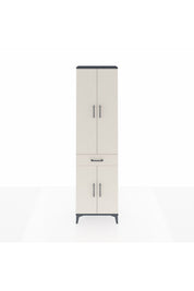 Arges Dolap 3 Raflı Tek Çekmeceli Tek Askılı 60x30x221 Antrasit-Aytaşı