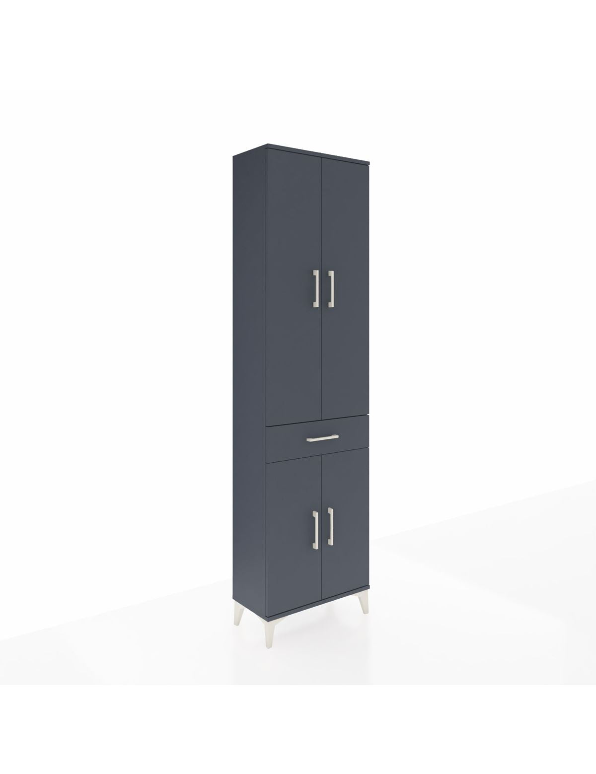 Arges Dolap 3 Raflı Tek Çekmeceli Tek Askılı 60x30x221 Antrasit-Antrasit