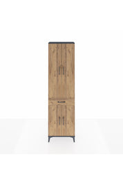 Arges Dolap 3 Raflı Tek Çekmeceli Tek Askılı 60x30x221 Antrasit-Çam