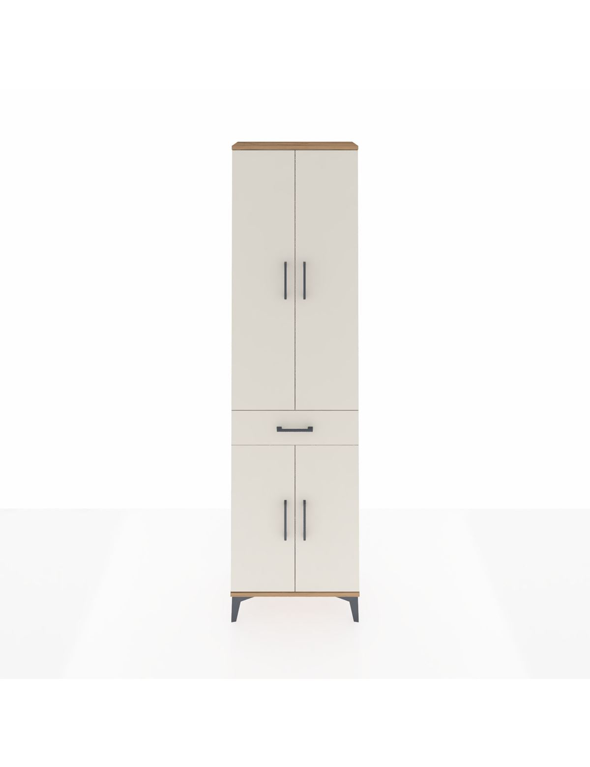 Arges Dolap 3 Raflı Tek Çekmeceli Tek Askılı 60x30x221 Çam-Aytaşı