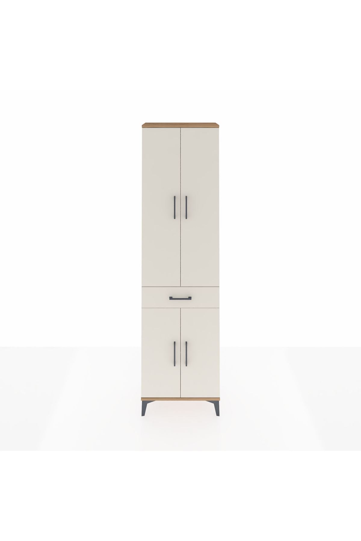 Arges Dolap 3 Raflı Tek Çekmeceli Tek Askılı 60x30x221 Çam-Aytaşı