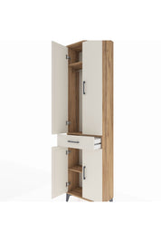 Arges Dolap 3 Raflı Tek Çekmeceli Tek Askılı 60x30x221 Çam-Aytaşı