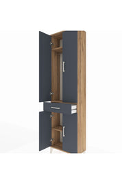 Arges Dolap 3 Raflı Tek Çekmeceli Tek Askılı 60x30x221 Çam-Antrasit