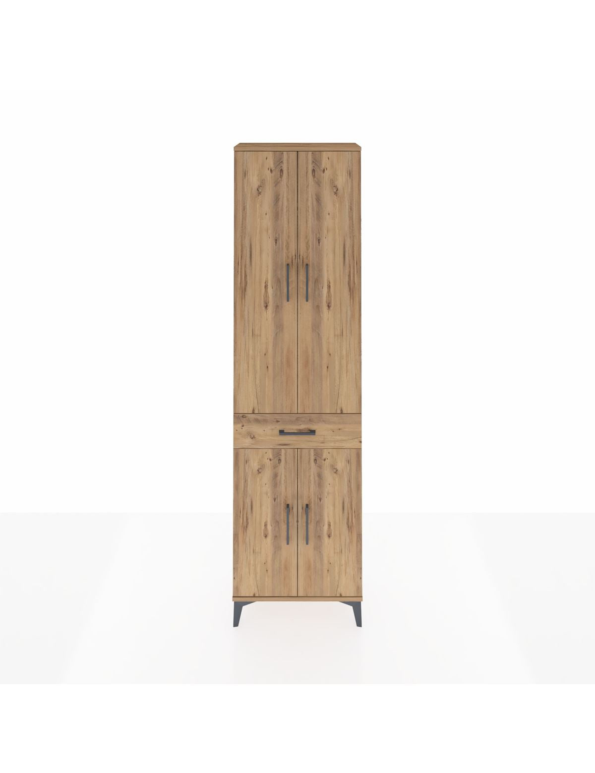 Arges Dolap 3 Raflı Tek Çekmeceli Tek Askılı 60x30x221 Çam-Çam