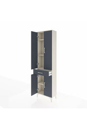 Arges Dolap 4 Raflı Tek Çekmeceli 4 Kapaklı 60x30x221 Aytaşı-Antrasit