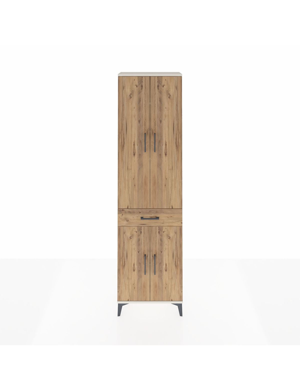 Arges Dolap 4 Raflı Tek Çekmeceli 4 Kapaklı 60x30x221 Aytaşı-Çam