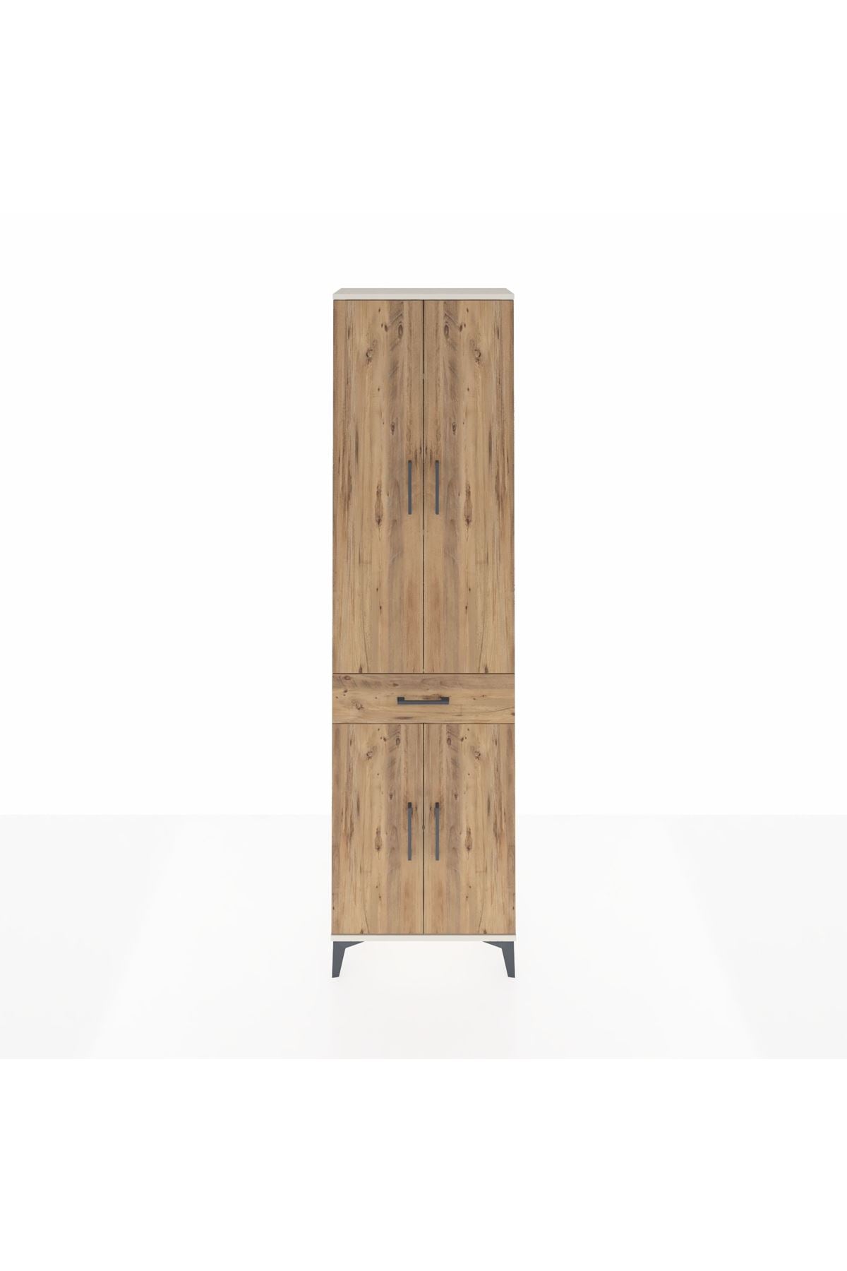 Arges Dolap 4 Raflı Tek Çekmeceli 4 Kapaklı 60x30x221 Aytaşı-Çam