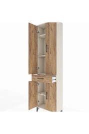 Arges Dolap 4 Raflı Tek Çekmeceli 4 Kapaklı 60x30x221 Aytaşı-Çam