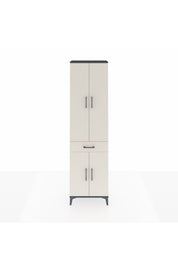 Arges Dolap 4 Raflı Tek Çekmeceli 4 Kapaklı 60x30x221 Antrasit-Aytaşı