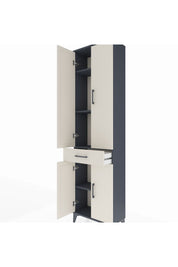 Arges Dolap 4 Raflı Tek Çekmeceli 4 Kapaklı 60x30x221 Antrasit-Aytaşı