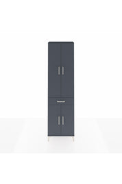 Arges Dolap 4 Raflı Tek Çekmeceli 4 Kapaklı 60x30x221 Antrasit-Antrasit