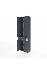 Arges Dolap 4 Raflı Tek Çekmeceli 4 Kapaklı 60x30x221 Antrasit-Antrasit