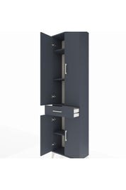 Arges Dolap 4 Raflı Tek Çekmeceli 4 Kapaklı 60x30x221 Antrasit-Antrasit