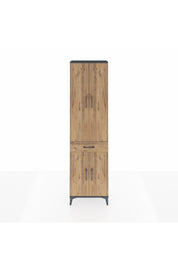 Arges Dolap 4 Raflı Tek Çekmeceli 4 Kapaklı 60x30x221 Antrasit-Çam