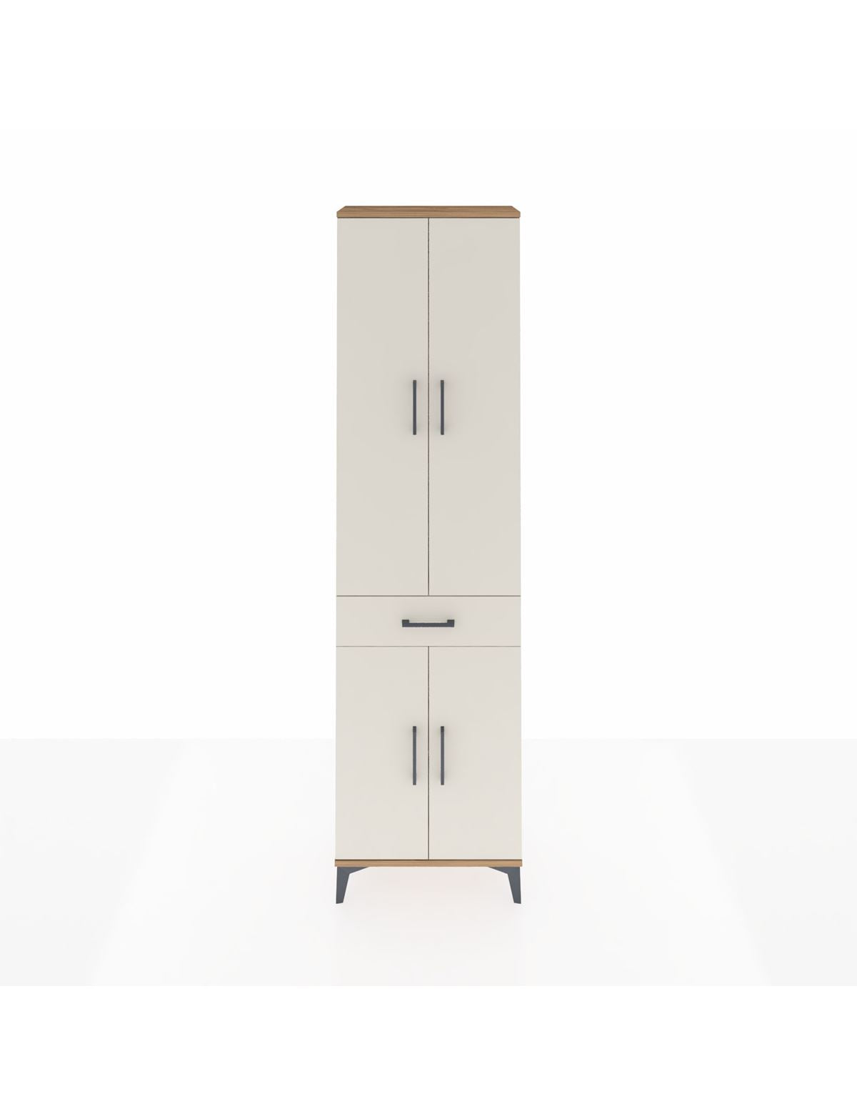 Arges Dolap 4 Raflı Tek Çekmeceli 4 Kapaklı 60x30x221 Çam-Aytaşı