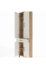 Arges Dolap 4 Raflı Tek Çekmeceli 4 Kapaklı 60x30x221 Çam-Aytaşı