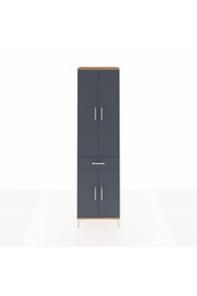 Arges Dolap 4 Raflı Tek Çekmeceli 4 Kapaklı 60x30x221 Çam-Antrasit