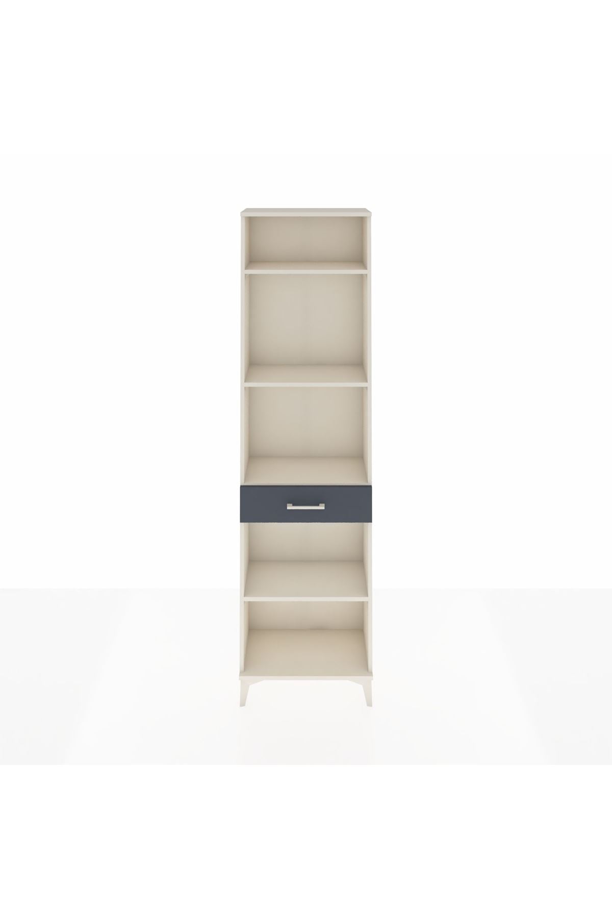 Arges Dolap 4 Raflı Tek Çekmeceli 60x30x221 Aytaşı-Antrasit