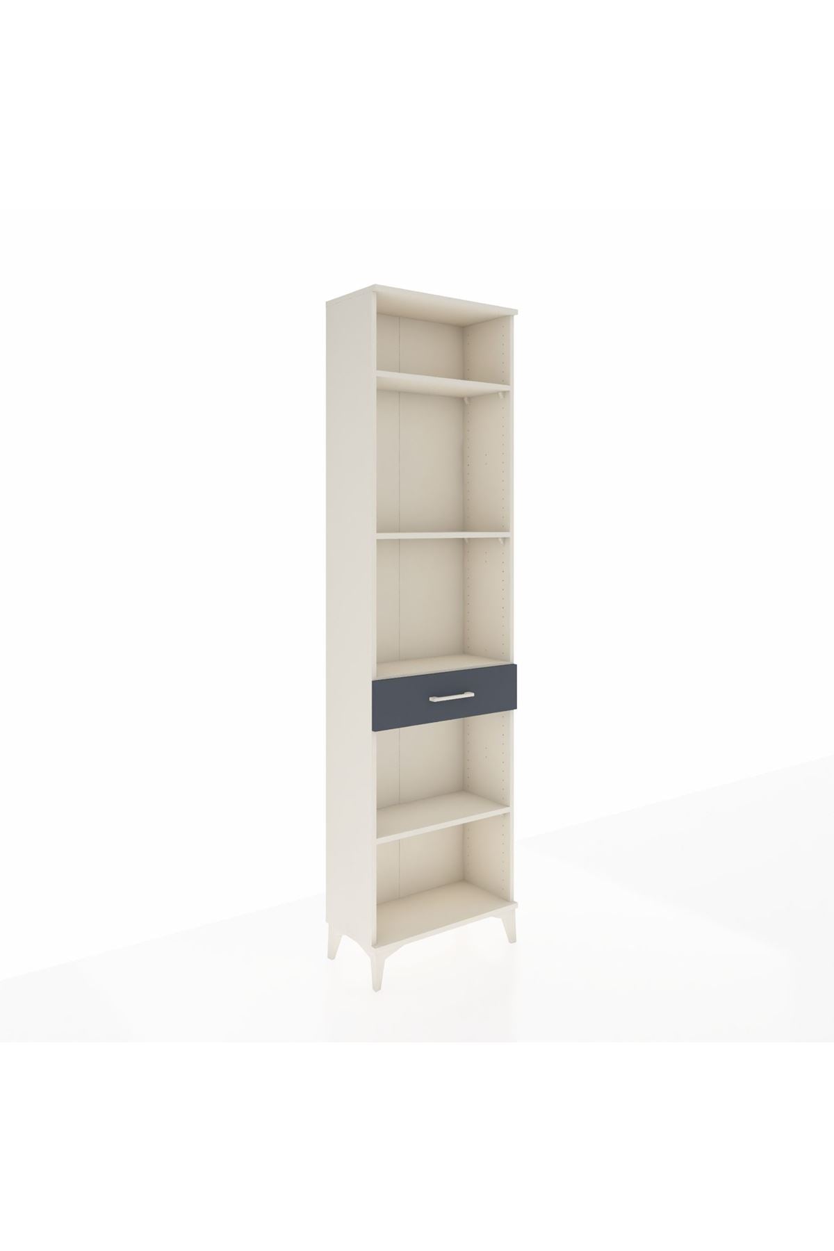 Arges Dolap 4 Raflı Tek Çekmeceli 60x30x221 Aytaşı-Antrasit