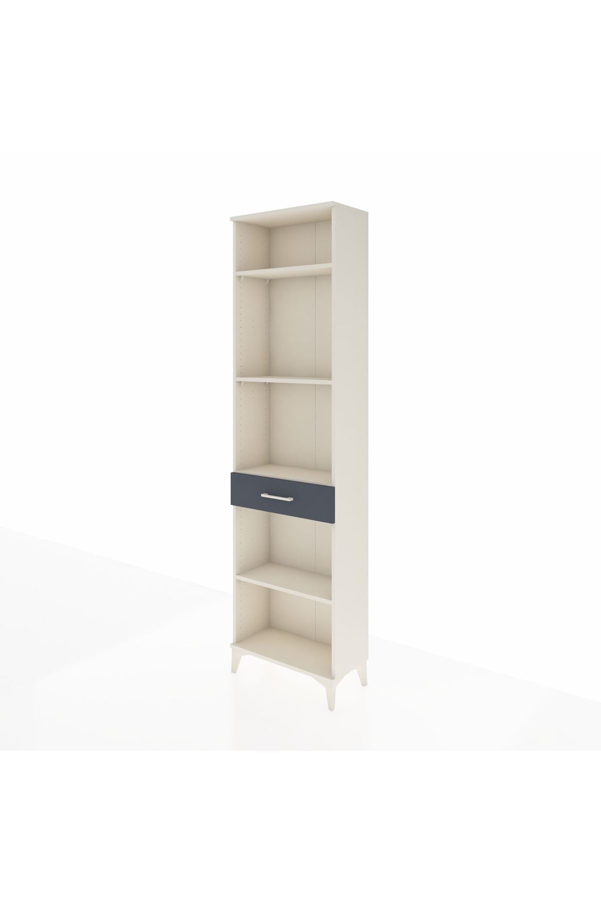 Arges Dolap 4 Raflı Tek Çekmeceli 60x30x221 Aytaşı-Antrasit