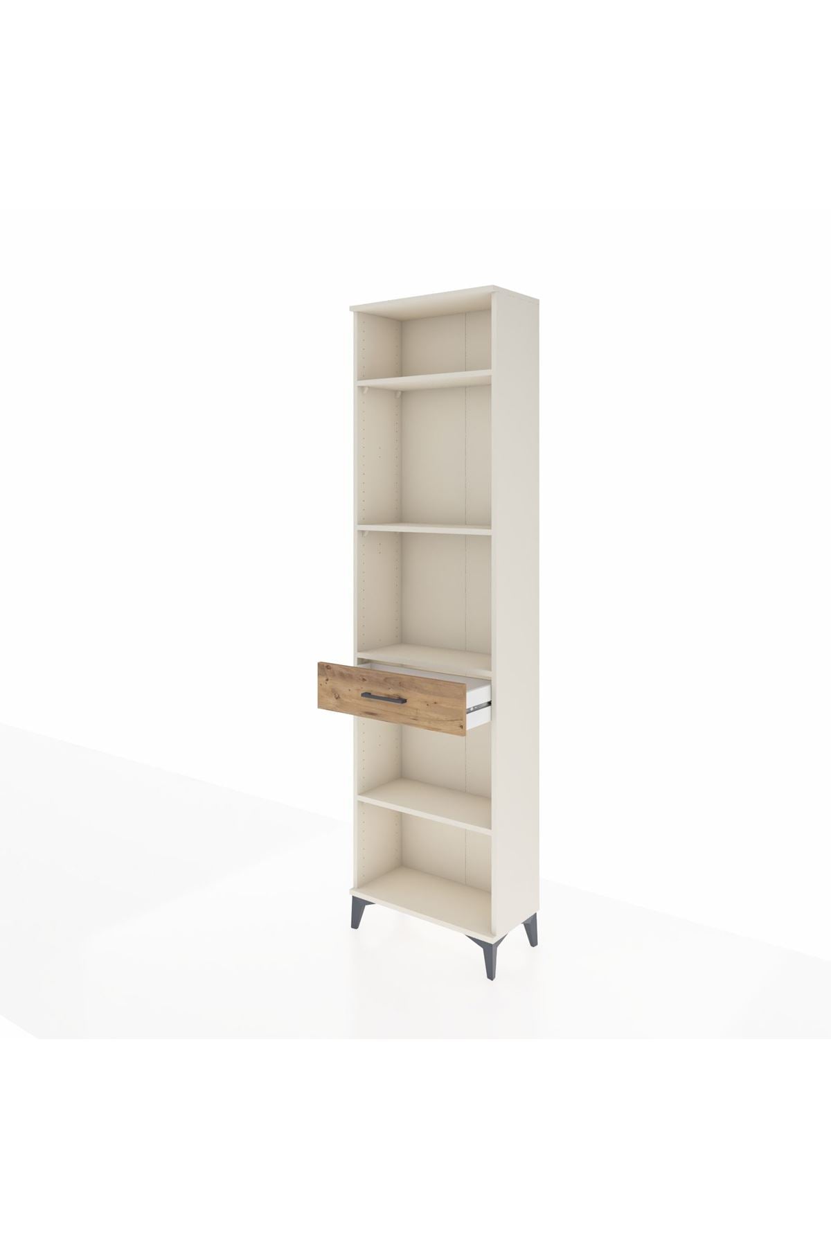 Arges Dolap 4 Raflı Tek Çekmeceli 60x30x221 Aytaşı-Çam