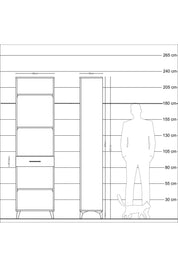 Arges Dolap 4 Raflı Tek Çekmeceli 60x30x221 Aytaşı-Çam