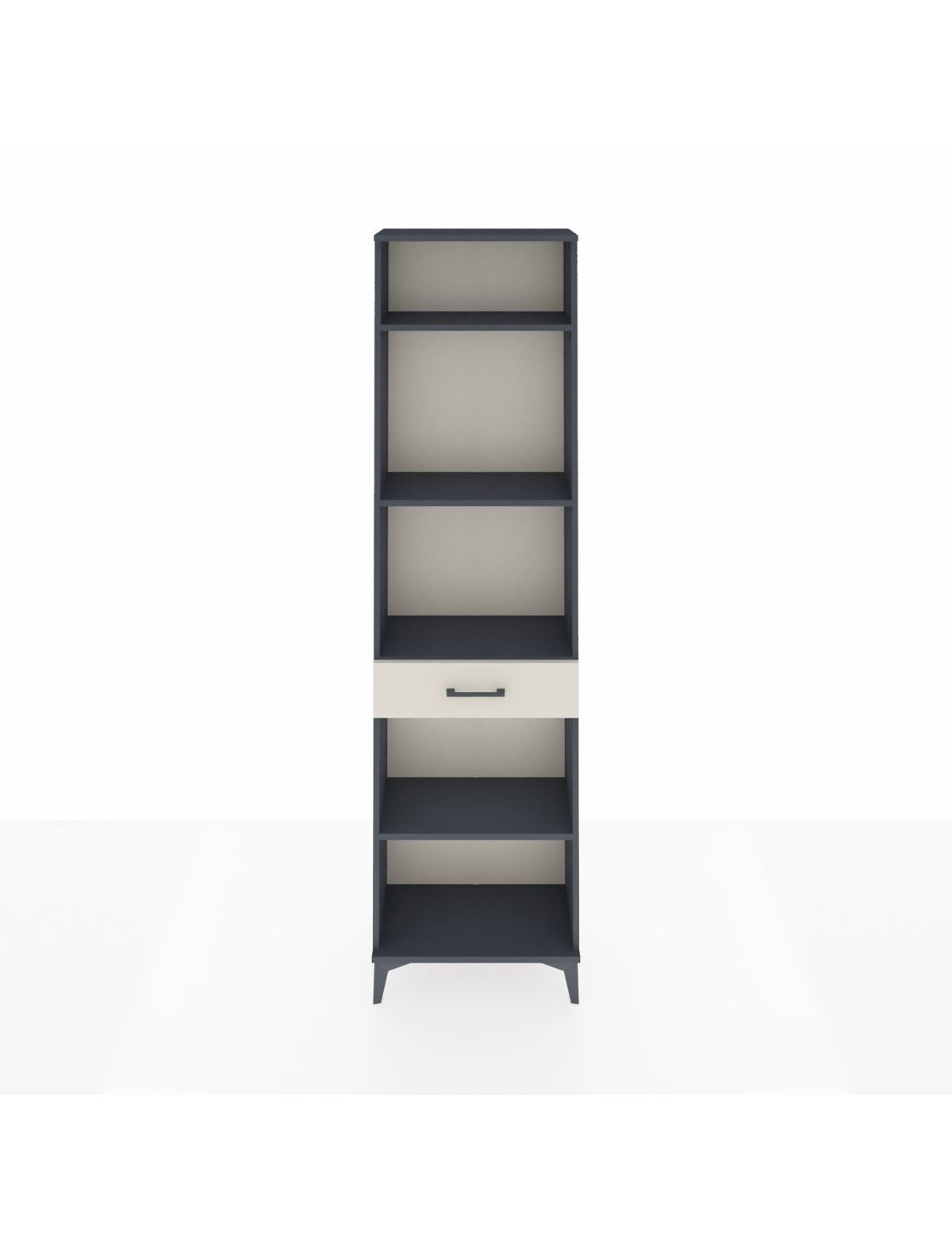 Arges Dolap 4 Raflı Tek Çekmeceli 60x30x221 Antrasit-Aytaşı