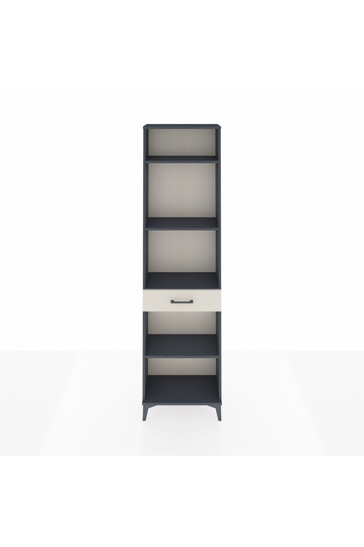 Arges Dolap 4 Raflı Tek Çekmeceli 60x30x221 Antrasit-Aytaşı