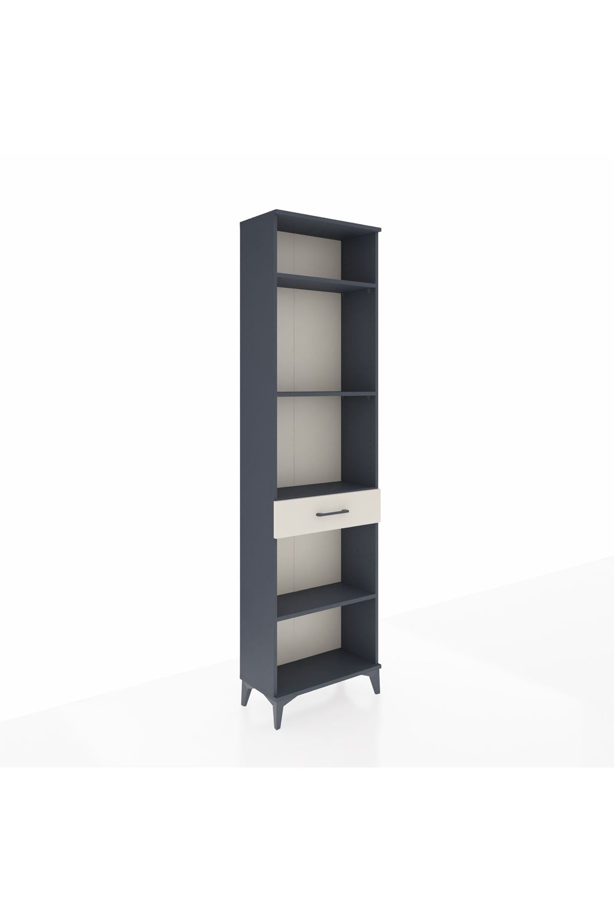 Arges Dolap 4 Raflı Tek Çekmeceli 60x30x221 Antrasit-Aytaşı