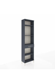 Arges Dolap 4 Raflı Tek Çekmeceli 60x30x221 Antrasit-Antrasit