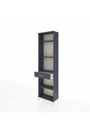 Arges Dolap 4 Raflı Tek Çekmeceli 60x30x221 Antrasit-Antrasit