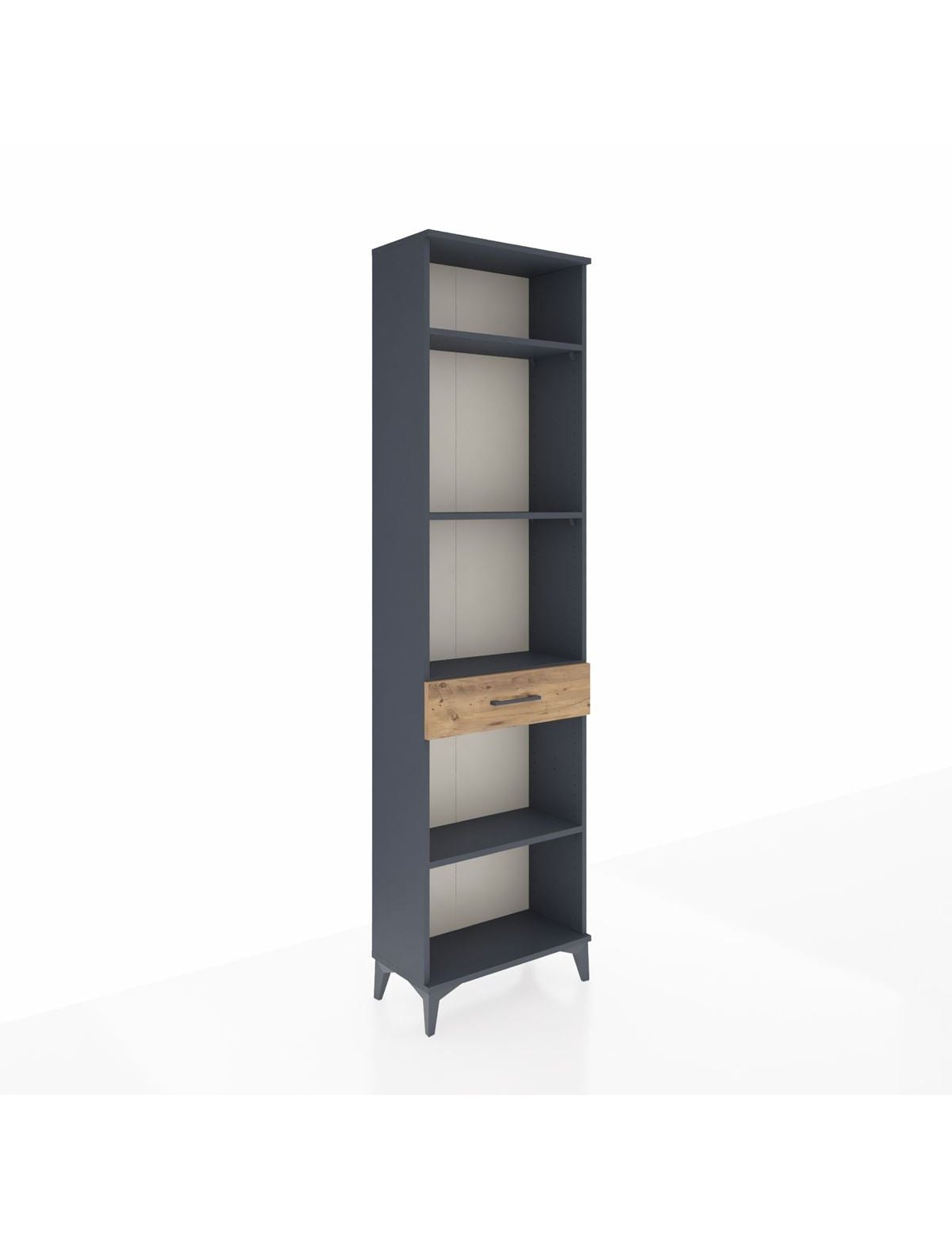 Arges Dolap 4 Raflı Tek Çekmeceli 60x30x221 Antrasit-Çam