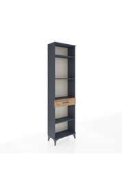 Arges Dolap 4 Raflı Tek Çekmeceli 60x30x221 Antrasit-Çam