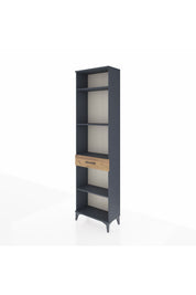 Arges Dolap 4 Raflı Tek Çekmeceli 60x30x221 Antrasit-Çam